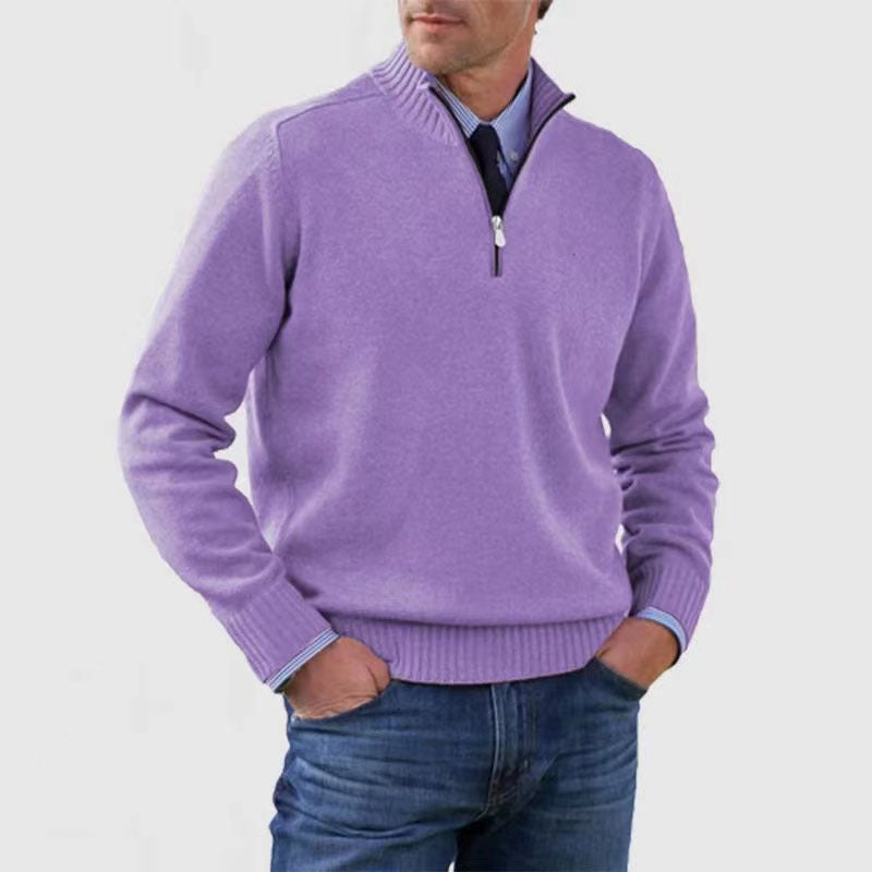 Stand Collar Zipper Sweater