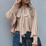 Chic Long Puff Sleeve Loose Blouse