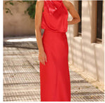 Sleek Sleeveless Summer Midi Dress - red
