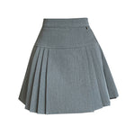Grey Pleated Mini Skirt