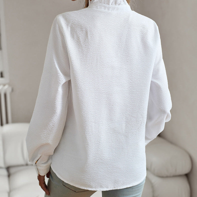 Striped Long Sleeve Shirt - white