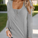Scoop Neck Long Sleeve T-Shirt -Runwayfashionistta.com