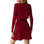 Long sleeve cropped cardigan and cami set -runwayfashionista.com