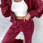 Long Sleeve Cropped Top and Pants Set - runwayfashionista.com