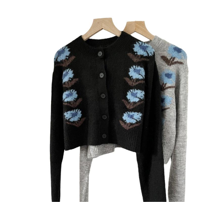 hort Stacked Jacquard Knit Cardigan