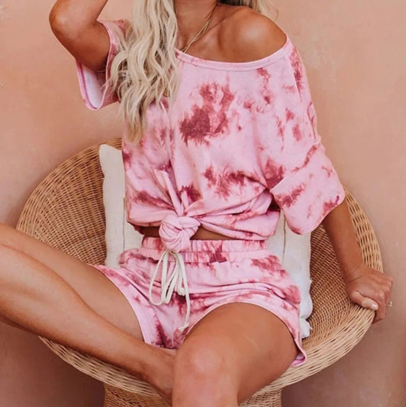 Graffiti tie dye casual two-piece set - runwayfashionista.com