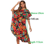 Asymmetry Floral Print Tunic Beach Dress