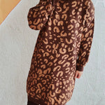 Leopard Round Neck Long Sleeve Sweater - runwayfashionista.com