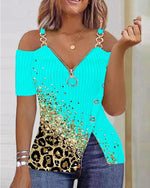 Summer Anchor Graphic Printed Zipper T-shirt - runwayfashionista.com