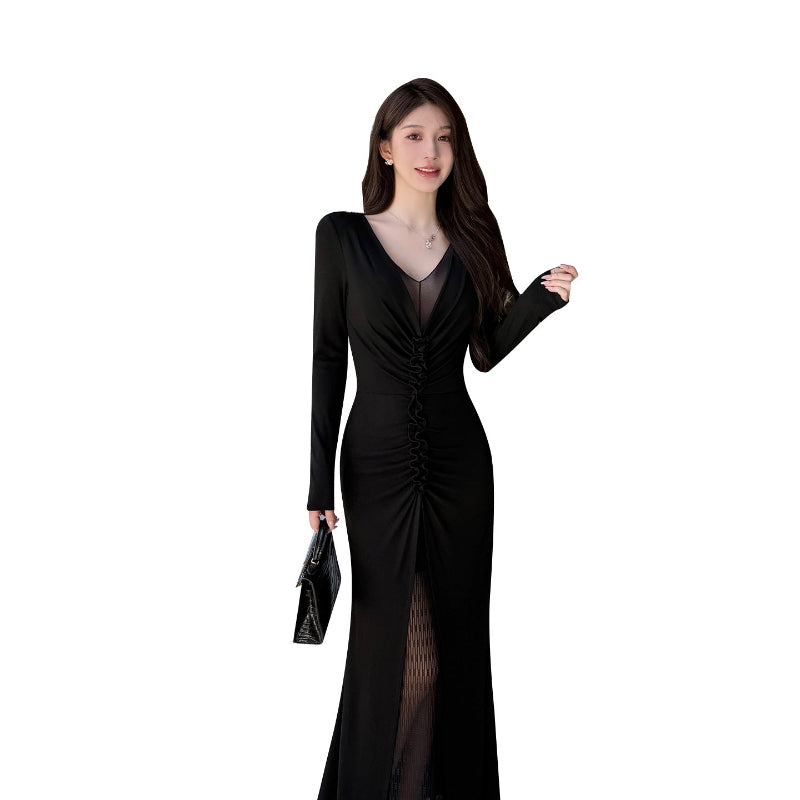 The Deep V Midi: Daring Pleats, Bold Style