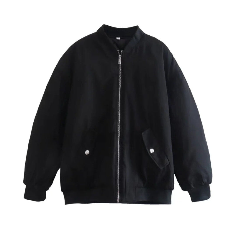 Y2K Oversized Long Sleeve Hoodie - black