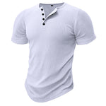 V-neck Button T-shirt - white
