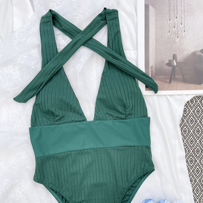 One-piece Patchwork Swimsuit