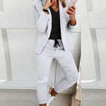 Ladies Fashion OL Office Trousers Suit - grey