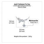 Sterling Silver Bow Moissanite Drop Necklace