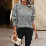 Polka Dot Print Pullover Sweater