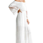 Bohemian Off Shoulder Maxi Dress - runwayfashionista.com