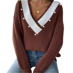 V-neck loose sweater -runwayfashionista.com