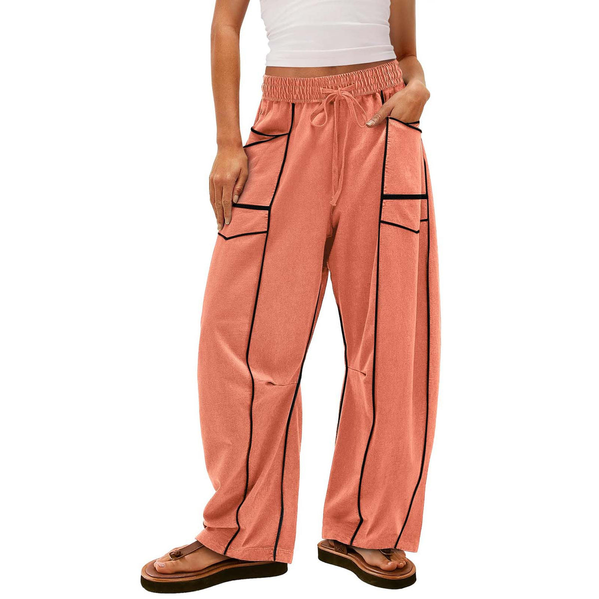 Y2K Wide-leg Pants With Pockets