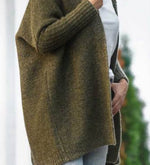 Oversized Bat Sleeve Hooded Cardigan