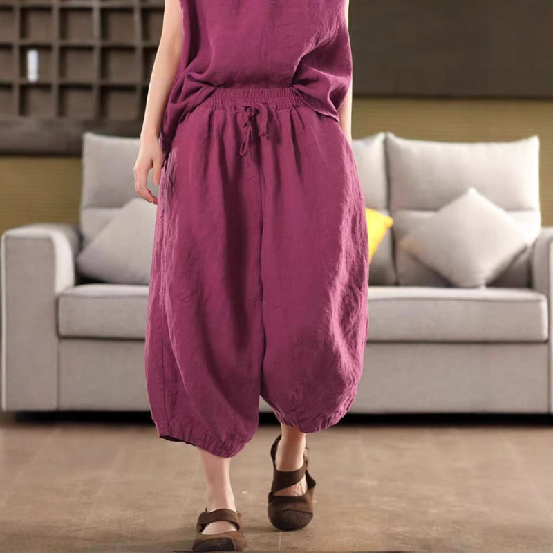 Tied Harem Pants: Edgy Linen Style