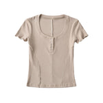 Slim fit threaded short sleeved T-shirt