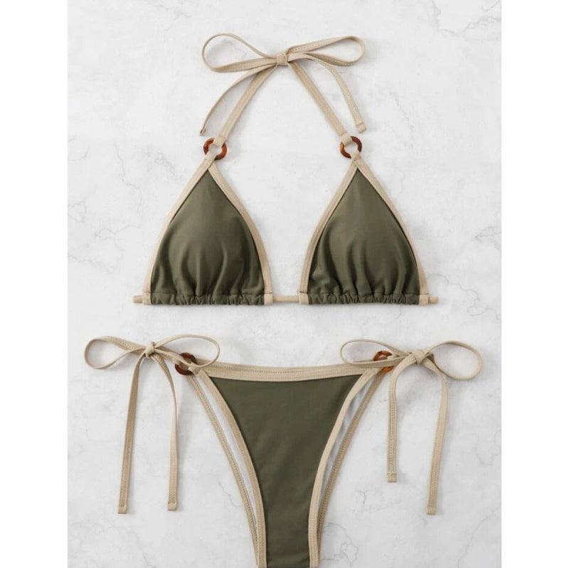 Solid color split bikini