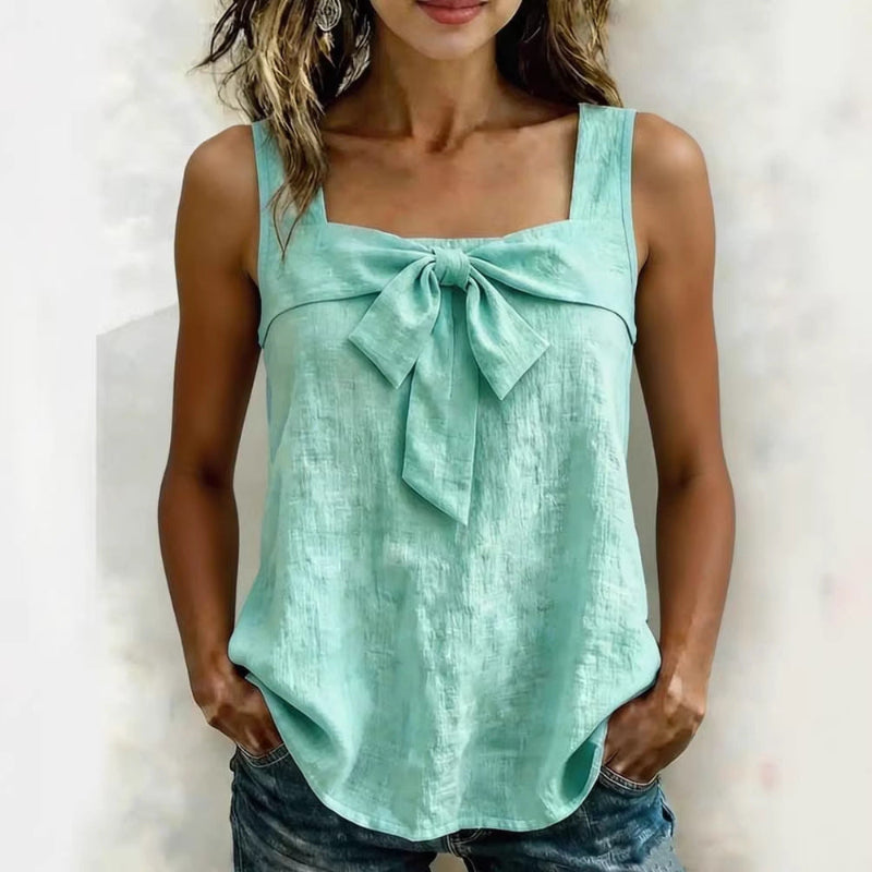 Square-Neck Tank Top - light blue