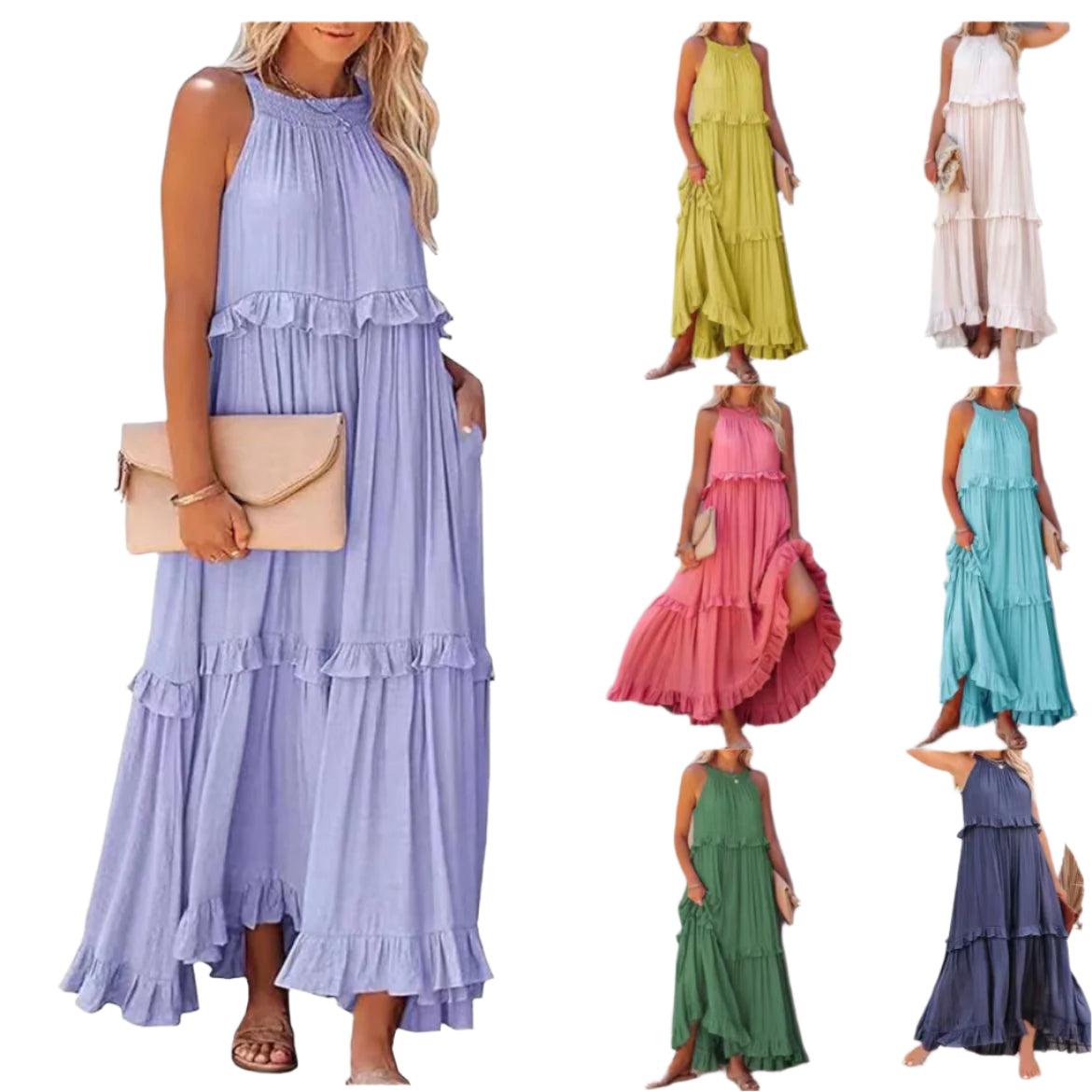 Lotus Leaf Edge Long Dress