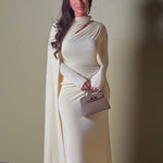 Pleated Long Sleeve Maxi Dress