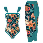 Vintage Sexy Two-Piece Swimsuit Skirt Set - runwayfashionista.com