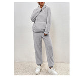 Casual Hooded Top And Elastic Band Pants Set