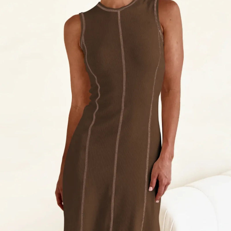 Contrast Stitching Maxi Tank Dress