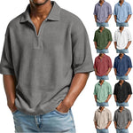 Waffle-Weave Short-Sleeved Shirts - runwayfashionista.com