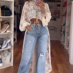 Round Neck Lace Short Front And Long Back Casual Top