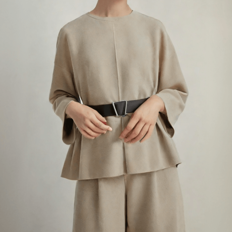 Wide Leg Pants Loose Temperament Two - Piece Set