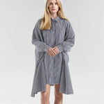 Loose Silhouette Long Striped Shirt