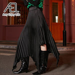 Long Pleated Skirts With Belt - runwayfashionista.com