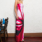 Daring Strapless Maxi Dress with Waist Bag