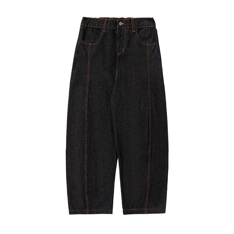 Loose semi elastic jeans - Black