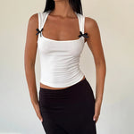 The Romantic Revival: Y2K Streetwear Strapless Camisole Top - white