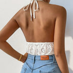 Halter Neck Lace Bodysuit - runwayfashionista.com
