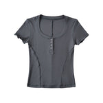 Slim fit threaded short sleeved T-shirt