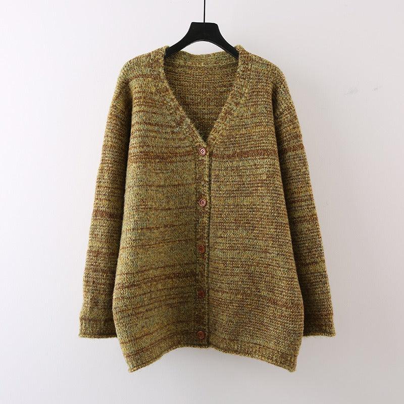 Loose and Lazy V-Neck Knitted Cardigan