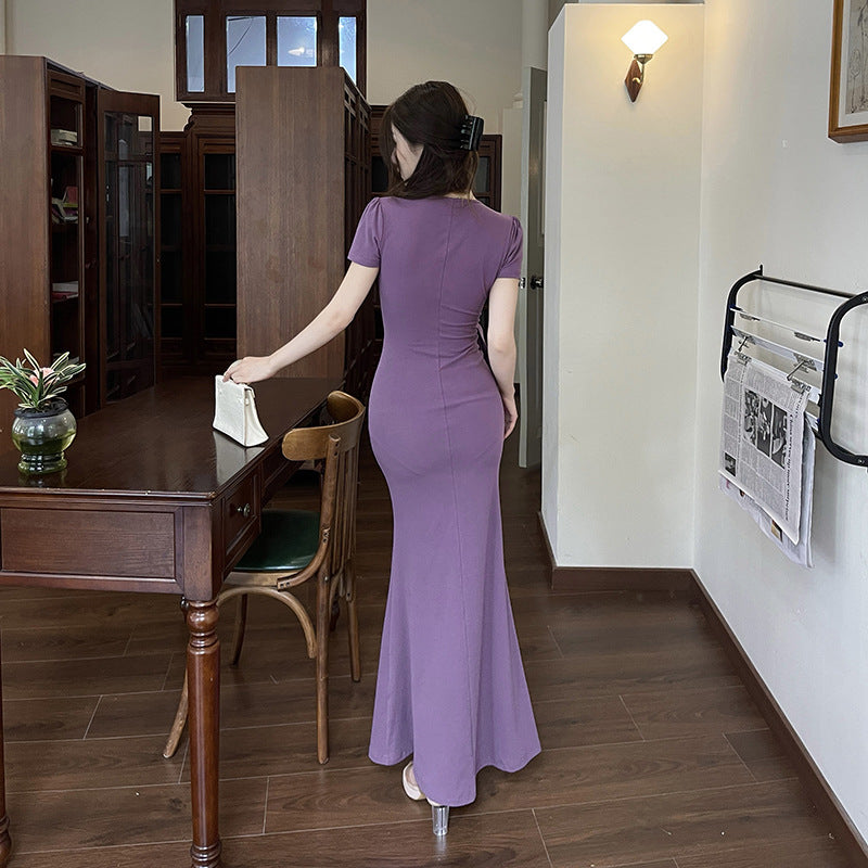 Summer Sleek: The Deep V-Strap Midi Dress