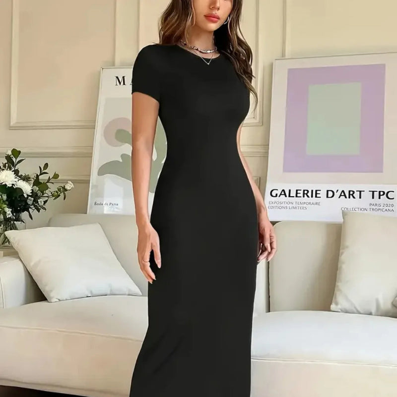 Short Sleeve Maxi Tee Dress