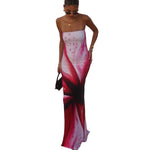 Daring Strapless Maxi Dress with Waist Bag