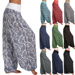 High-Waist Digital Print Wide Harem Pants