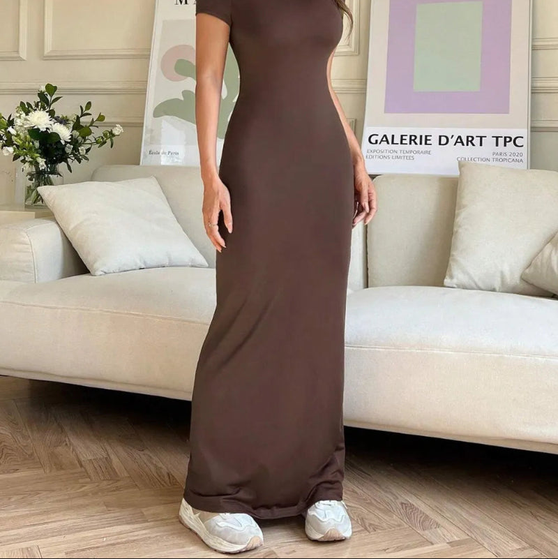 Short Sleeve Maxi Tee Dress
