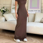 Short Sleeve Maxi Tee Dress